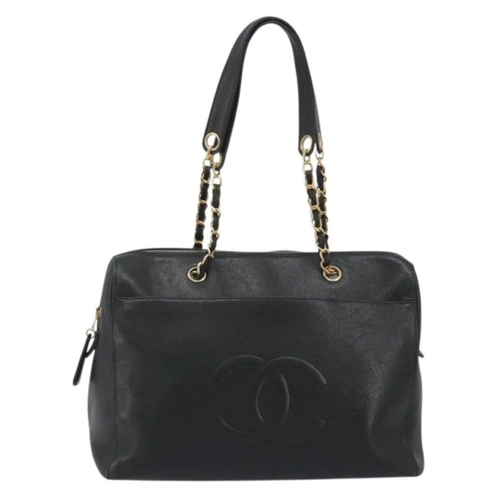 Chanel Vintage Timeless Zip Caviar Black Calfskin Shoulder Bag Bag